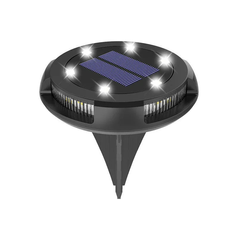 Black LED solar underground lawn light, 11 x 4 x 13cm, ABS and PP housing, with monocrystalline solar panel