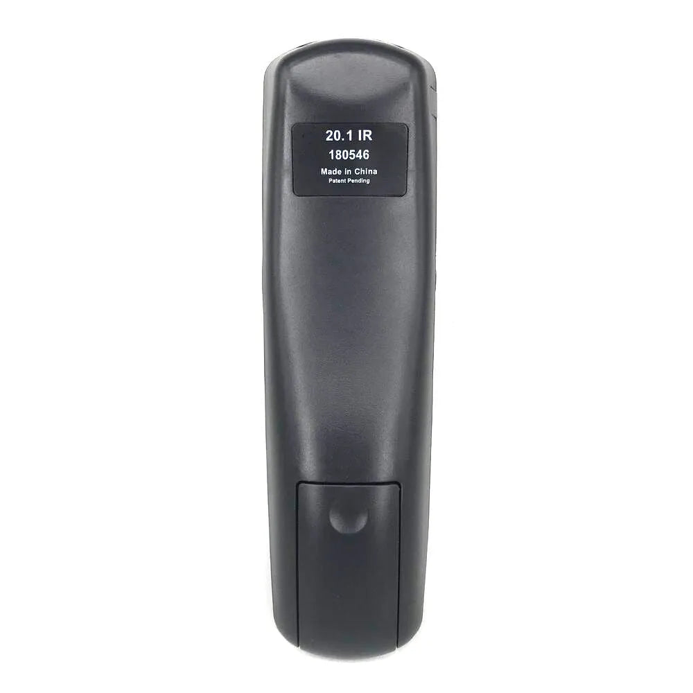 Black DISH Network compatible universal remote control with flat design and button layout