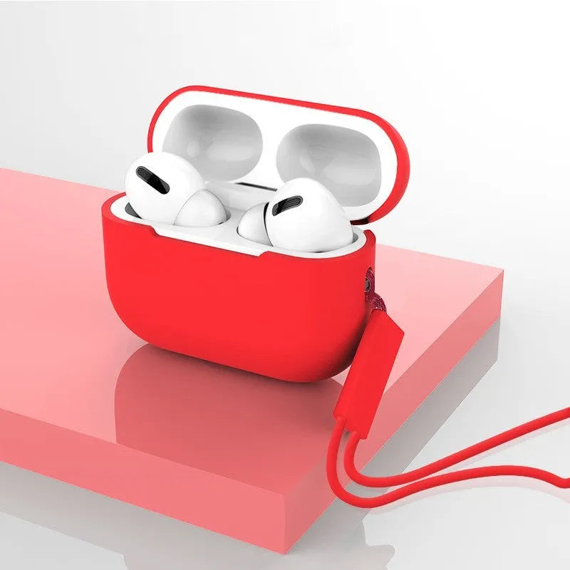 AirPods Pro 2 silicone protective case cover with attached lanyard in multiple colour options