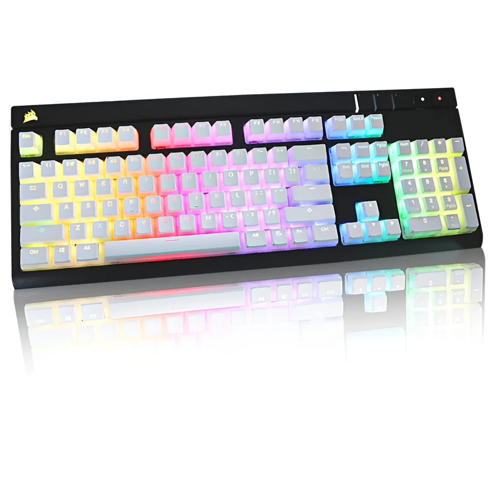 White pudding PBT keycap set with 141 dye-sublimated keys for mechanical keyboards