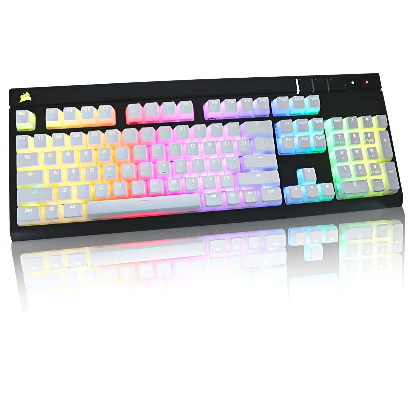 White pudding PBT keycap set with 141 dye-sublimated keys for mechanical keyboards