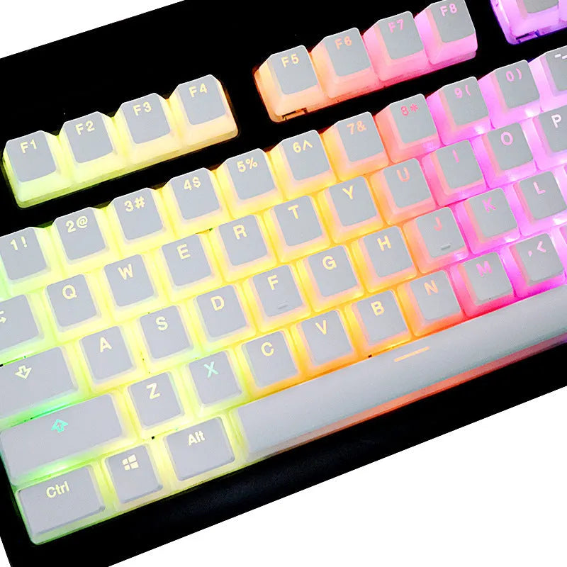 White pudding PBT keycap set with 141 dye-sublimated keys for mechanical keyboards