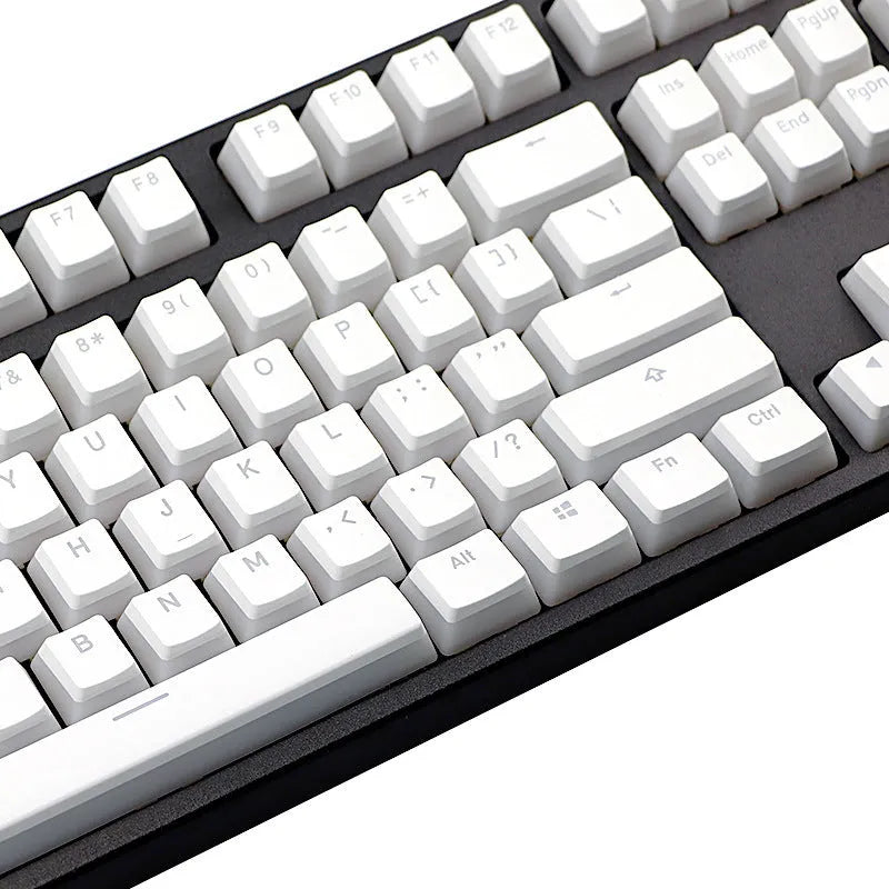 White pudding PBT keycap set with 141 dye-sublimated keys for mechanical keyboards
