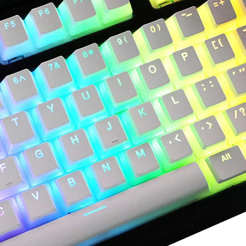 White pudding PBT keycap set with 141 dye-sublimated keys for mechanical keyboards