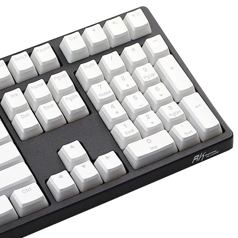 White pudding PBT keycap set with 141 dye-sublimated keys for mechanical keyboards