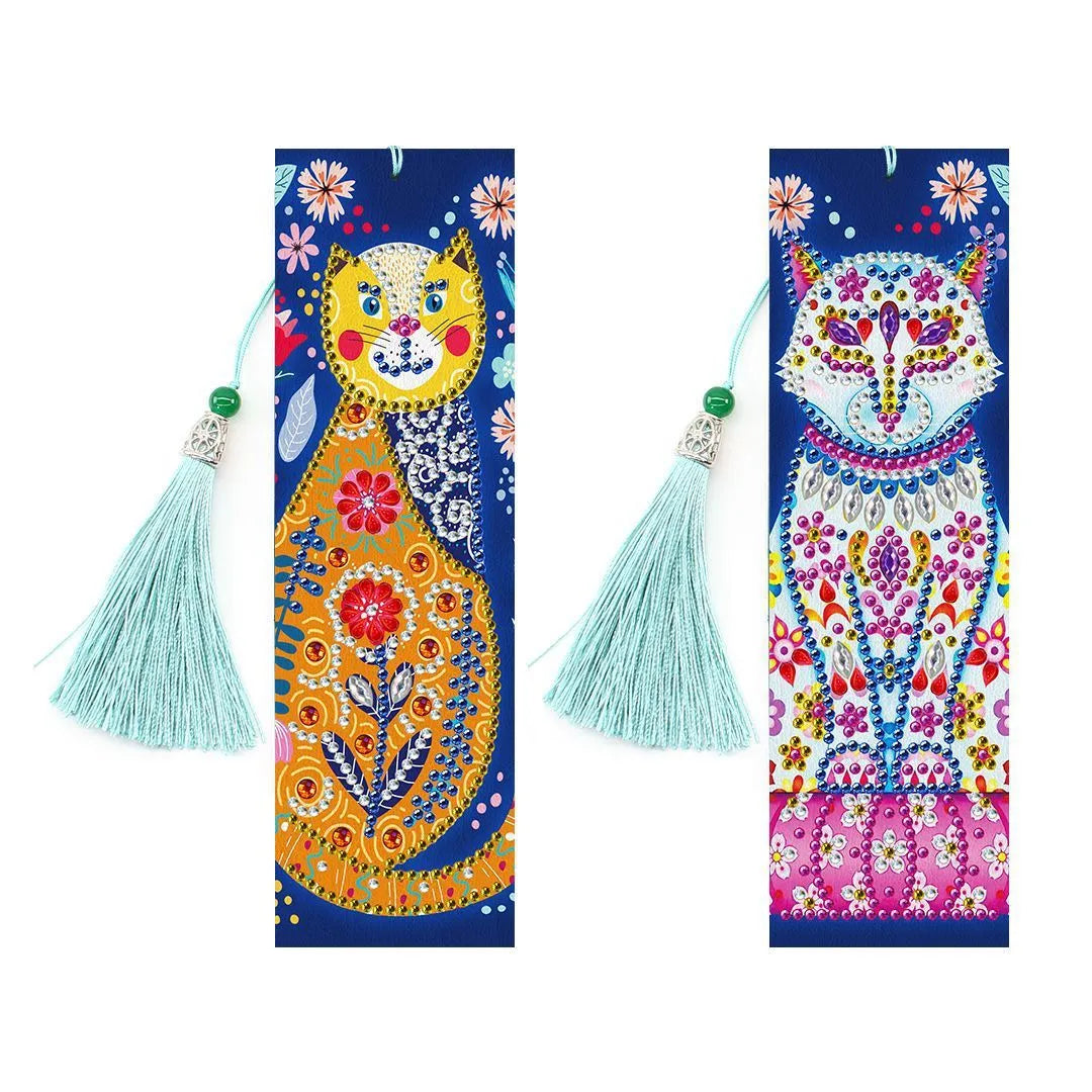 5D diamond painting DIY bookmark kit with pendant design on 6x21 cm PU canvas