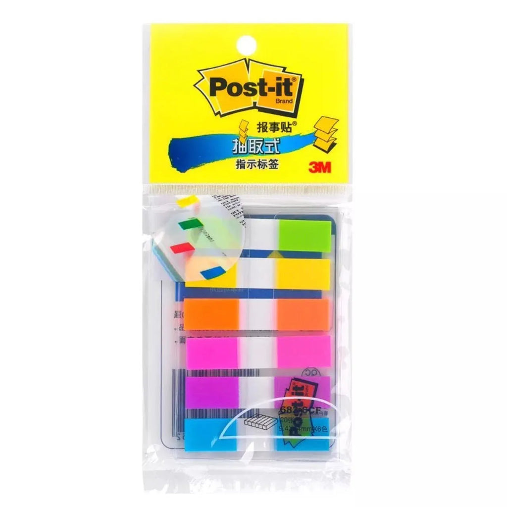 Plastic removable indicator label books showing three model types with 9.4mm width and 44mm length dimensions