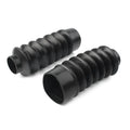 Pair of black rubber motorcycle front fork dust covers for shock absorber protection