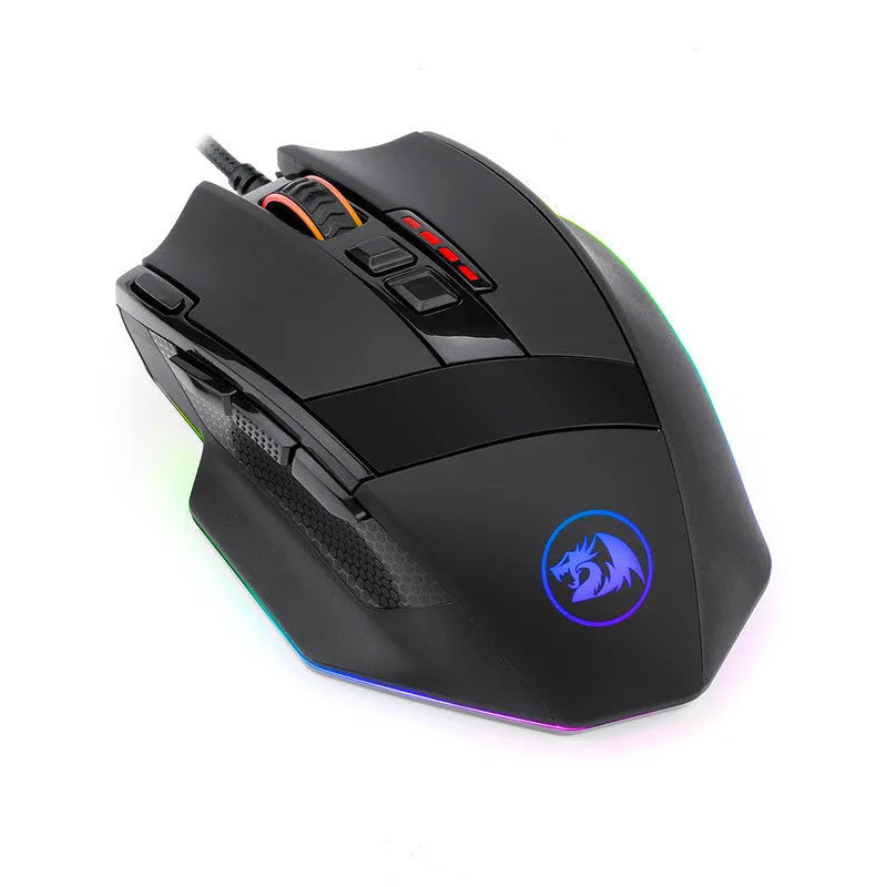 LOLCF Eat Chicken wired gaming mouse in black with eight buttons and 1.8m USB cable