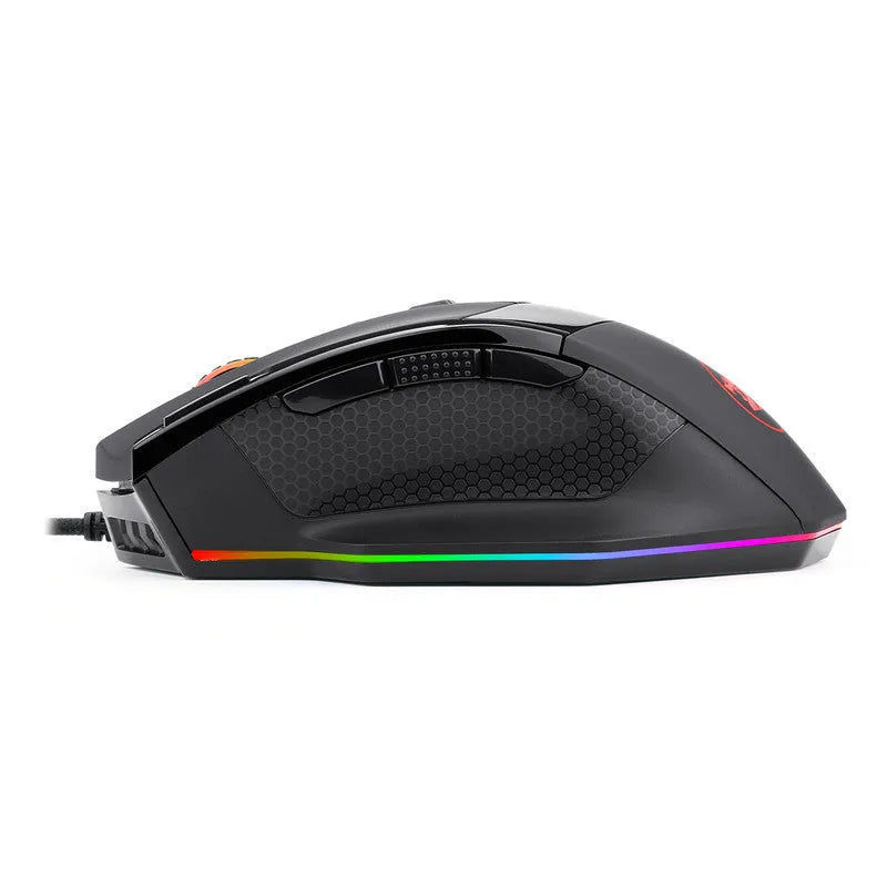 LOLCF Eat Chicken wired gaming mouse in black with eight buttons and 1.8m USB cable