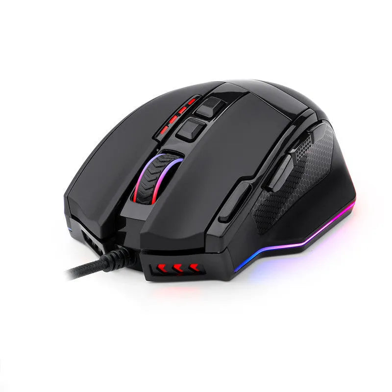 LOLCF Eat Chicken wired gaming mouse in black with eight buttons and 1.8m USB cable
