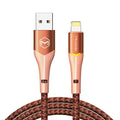 Apple compatible Lightning cable with LED indicator light, aluminium alloy connector, 1.2m length, black
