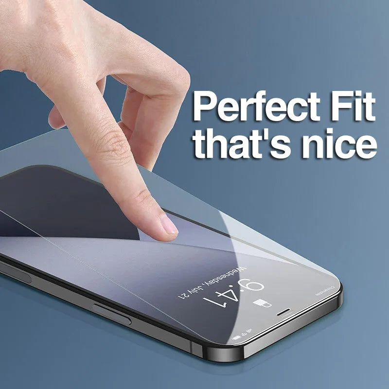 Tempered glass screen protector for iPhone X XR XS Max 12 13 14 11 7 8 Plus, scratch-resistant and explosion-proof front film.