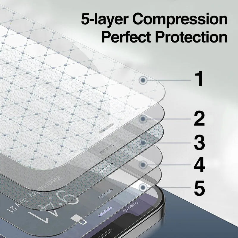 Tempered glass screen protector for iPhone X XR XS Max 12 13 14 11 7 8 Plus, scratch-resistant and explosion-proof front film.