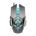 Black wired gaming mouse with RGB lighting, cooling fan, and macro programming, 6400 DPI, USB