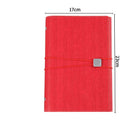 Tri-fold loose-leaf notebook with imitation leather cover, A5 size, beige paper, black colour
