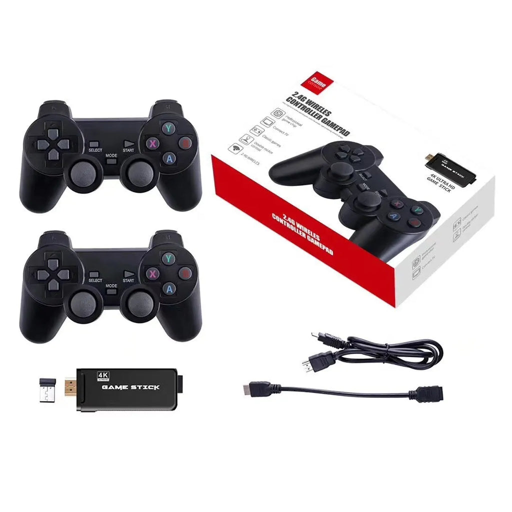 Wireless game console with two controllers and HDMI cable for TV gaming 32GB storage