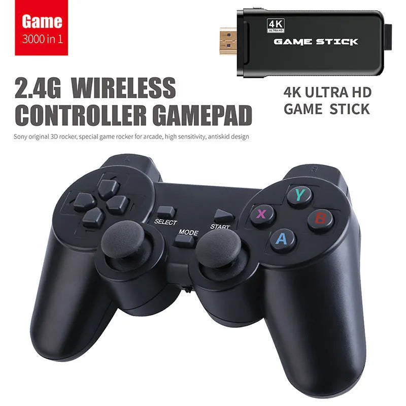 Wireless game console with two controllers and HDMI cable for TV gaming 32GB storage