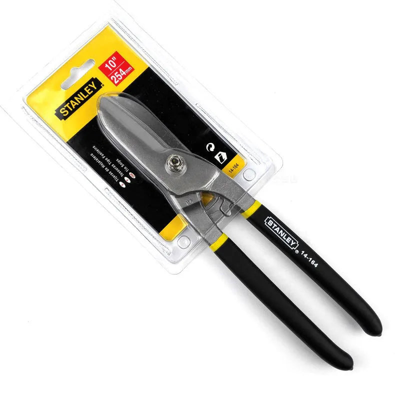 Yellow-handled high carbon steel barbed wire shears with 200mm length and sandblasted finish