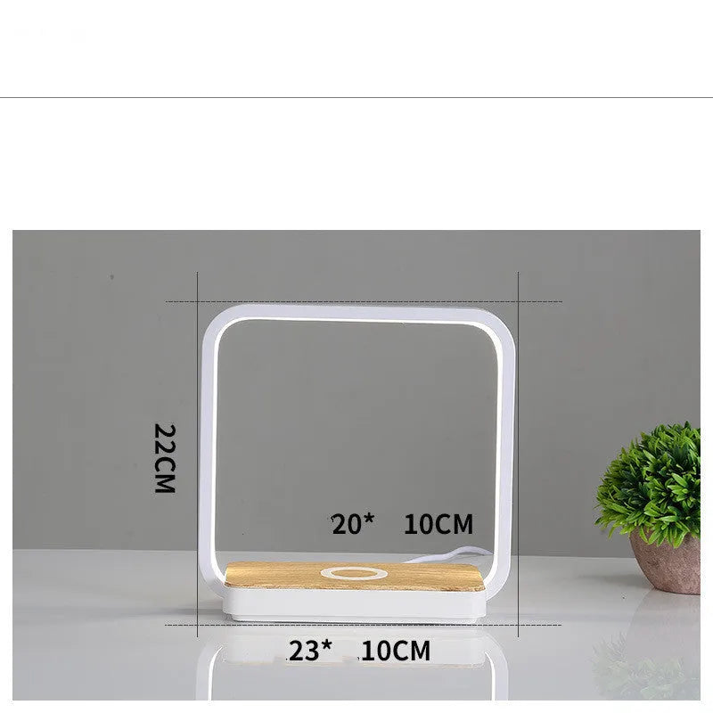 Modern smart bedside lamp with aluminium shade in white, featuring touch sensor and voice control.