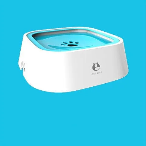 1.5L grey pet water bowl with floating plate, ABS and PP construction, anti-overflow design