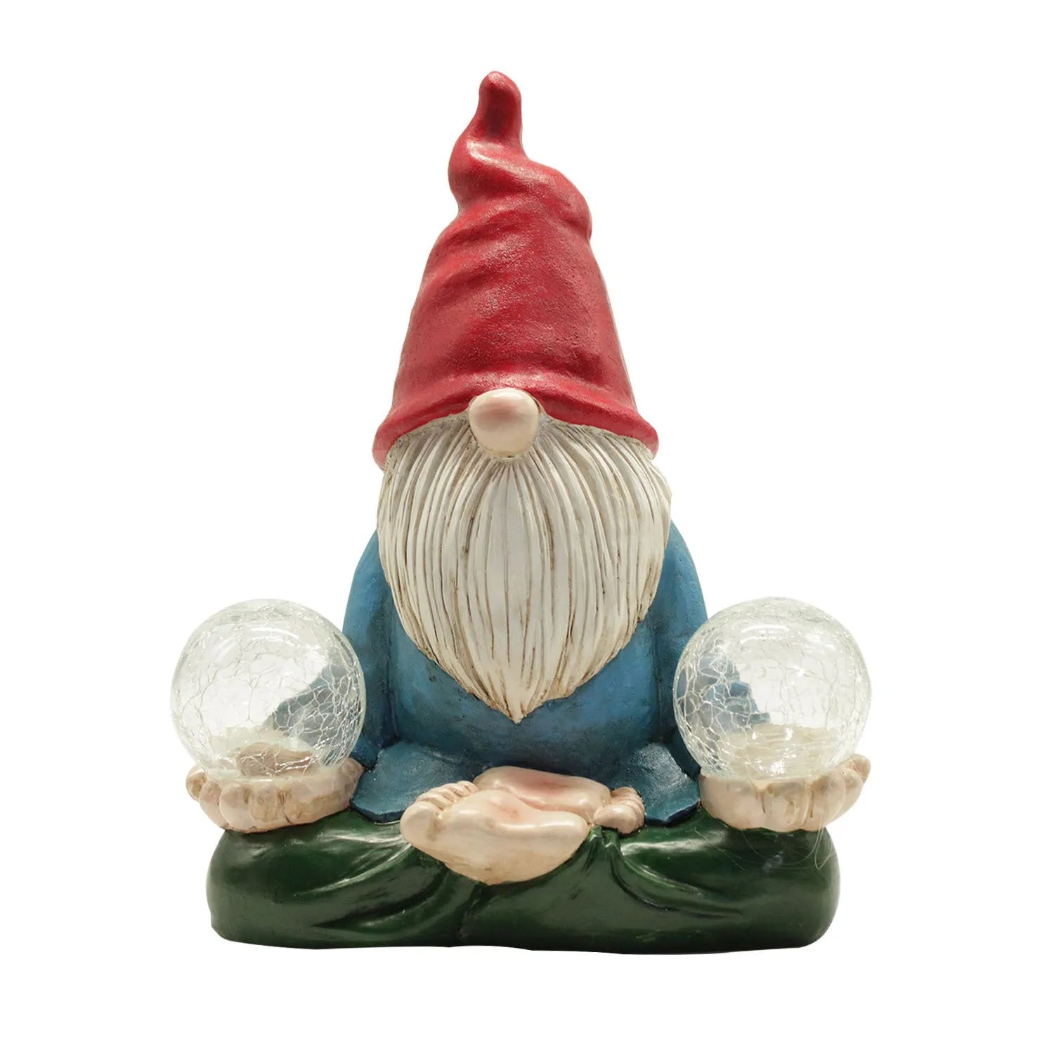 Solar LED resin dwarf doll outdoor garden statue with faceless old man design