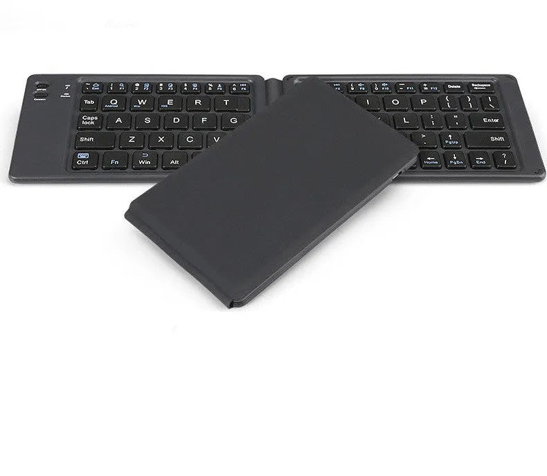 Folding Bluetooth keyboard compatible with Apple devices, 64 keys, ABS material, USB rechargeable, style A 166 degree version