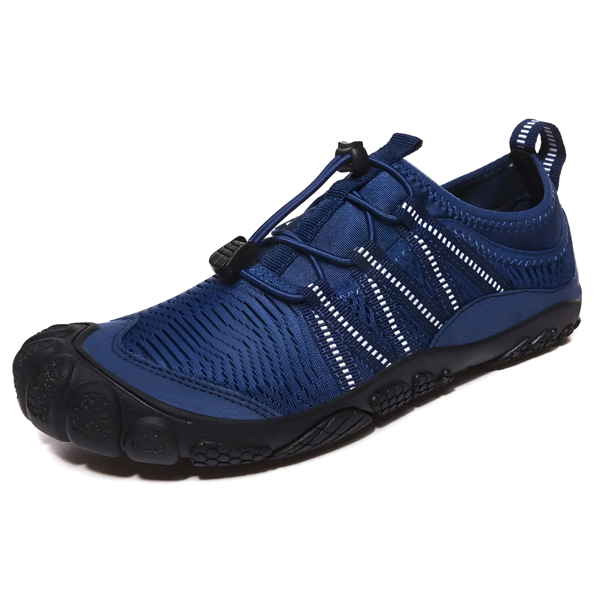 Mesh low-top water shoes with elastic band and rubber sole for outdoor sports.