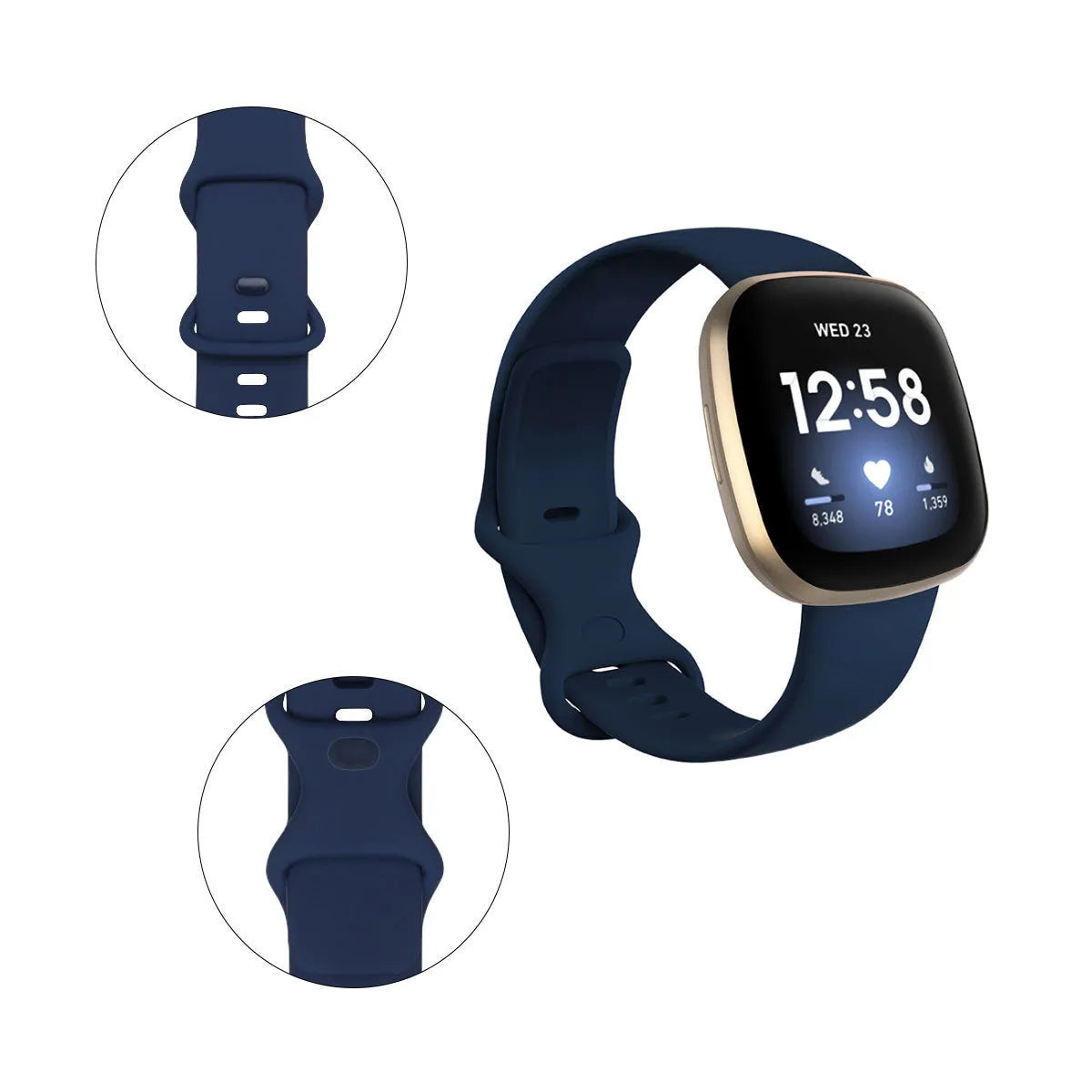 Fitbit Versa 3 smart watch replacement strap in TPU silicone available in six colours