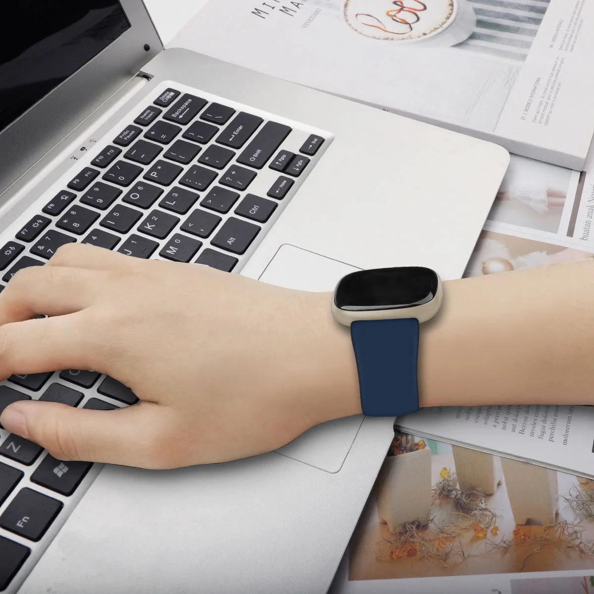 Fitbit Versa 3 smart watch replacement strap in TPU silicone available in six colours