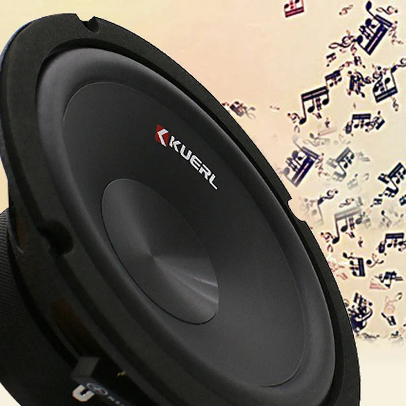 Modified 6.5 inch car audio speaker set in black with wiring and tweeter bases