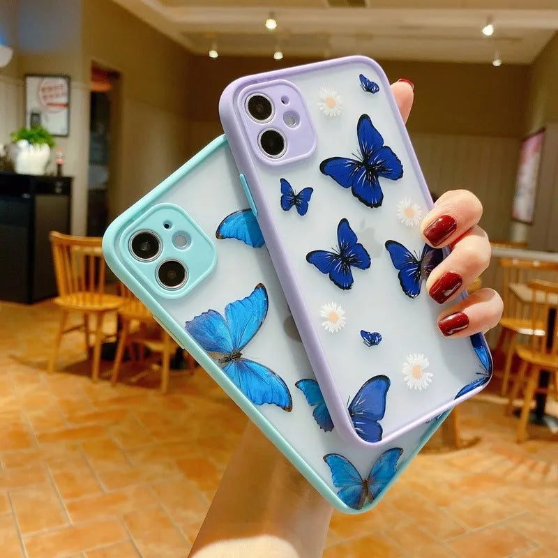 XS SE Butterfly Case for iPhone showing pink acrylic back with animal design and soft edges