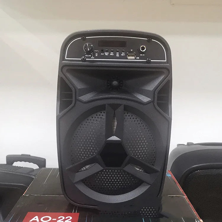 Black portable outdoor Bluetooth speaker with 6.5-inch driver for square dancing