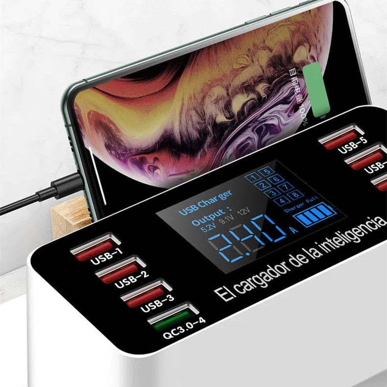 Smart A9P multi-port phone charger in white with PD+QC3.0 fast charge and USB output