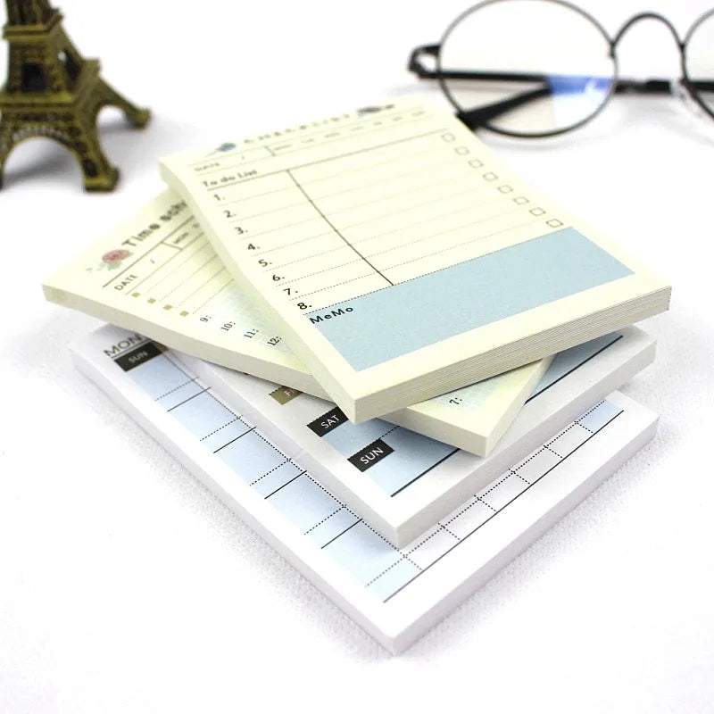 Weekly monthly work plan diary agenda showing four design styles at 10.2×7.2cm size