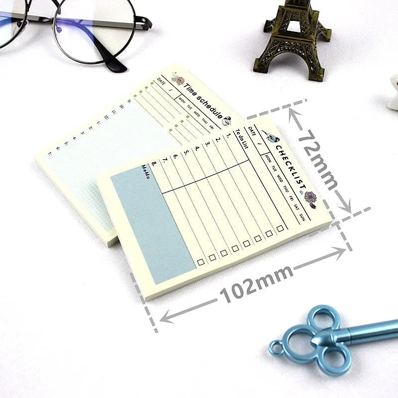 Weekly monthly work plan diary agenda showing four design styles at 10.2×7.2cm size