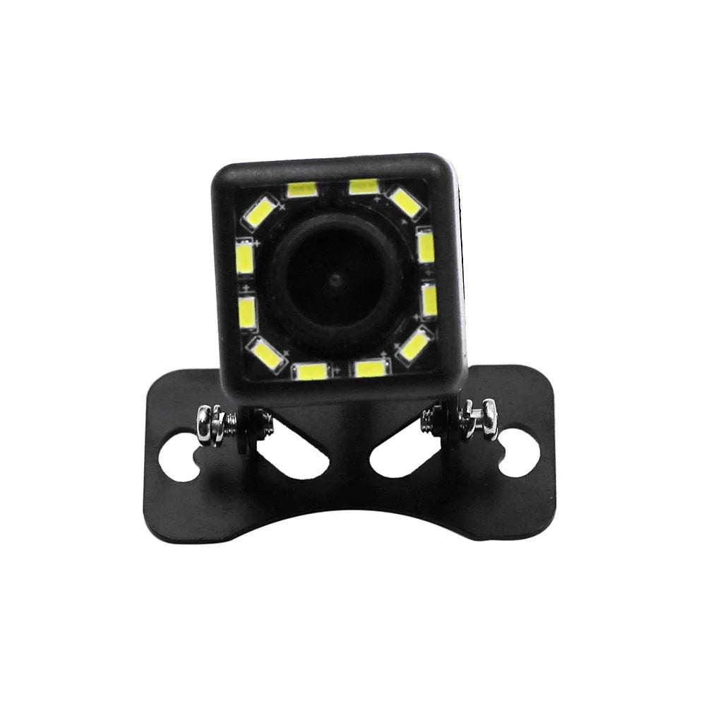 Black external car CCD camera with 12-lamp night vision and 12V power supply