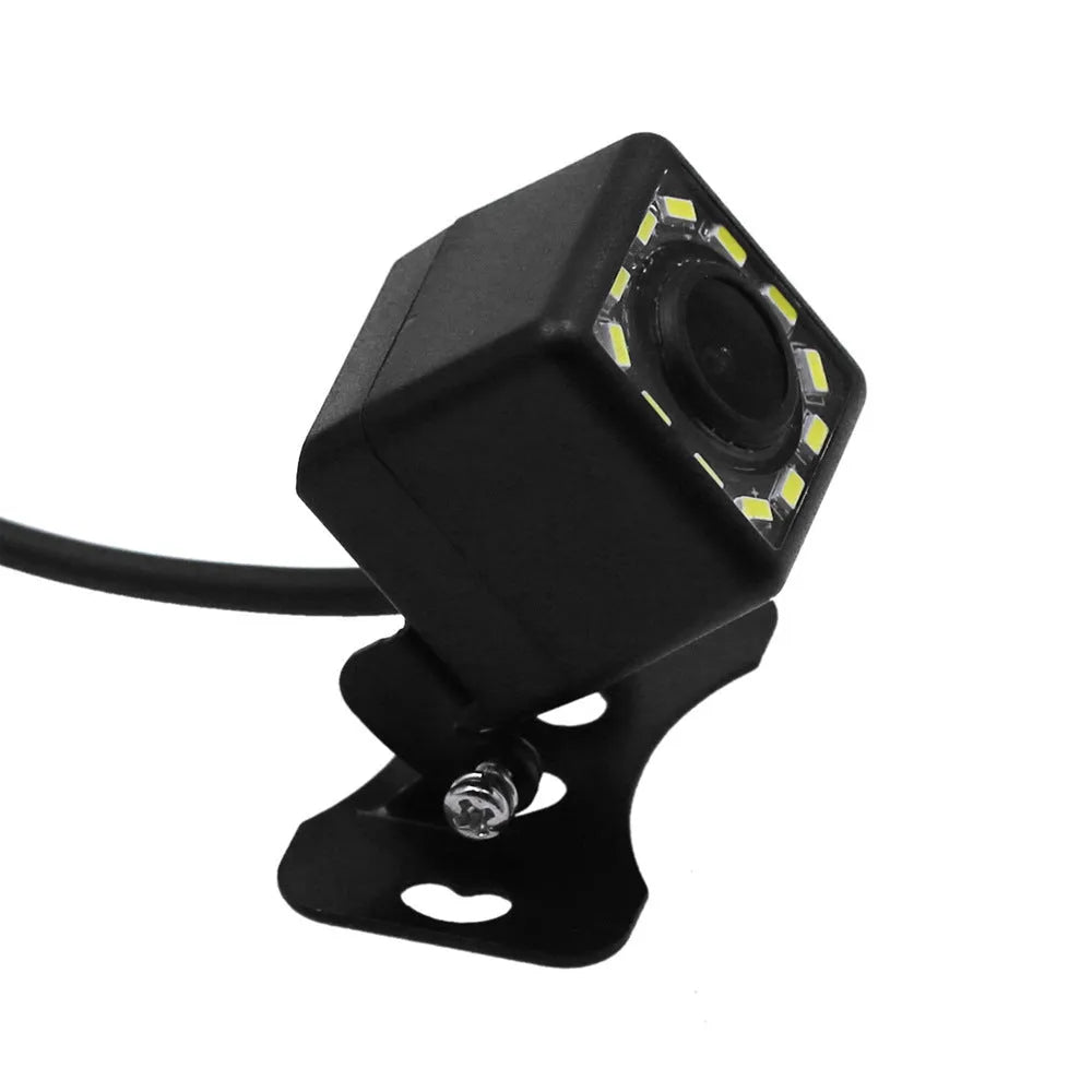 Black external car CCD camera with 12-lamp night vision and 12V power supply