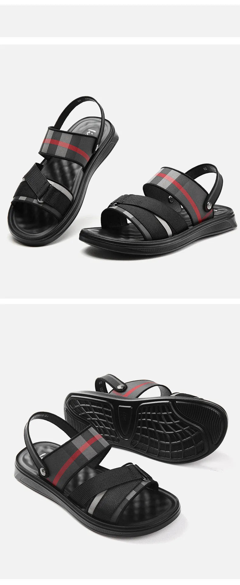 A pair of youth leisure sports sandals with a blue Lycra upper and a light polyurethane sole.