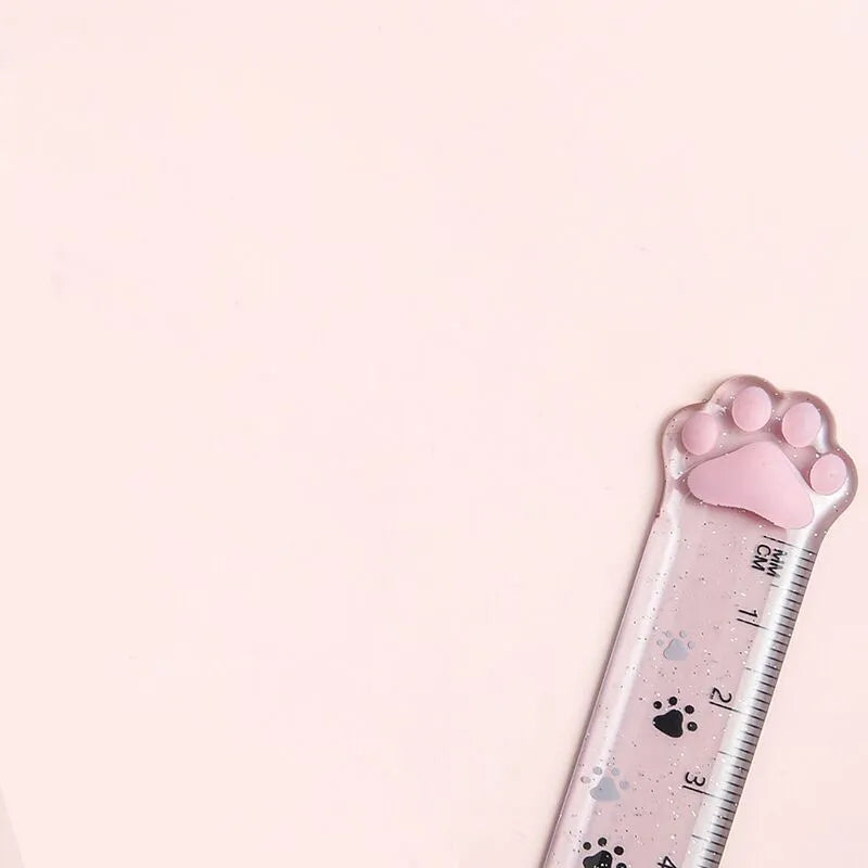 Transparent plastic straightedge ruler 15cm with clear measurement scale on white background