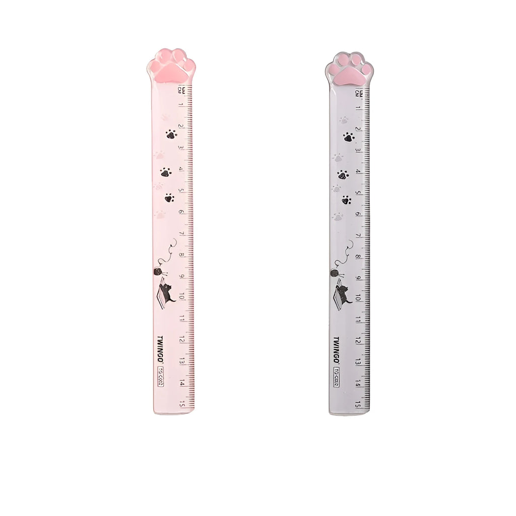 Transparent plastic straightedge ruler 15cm with clear measurement scale on white background