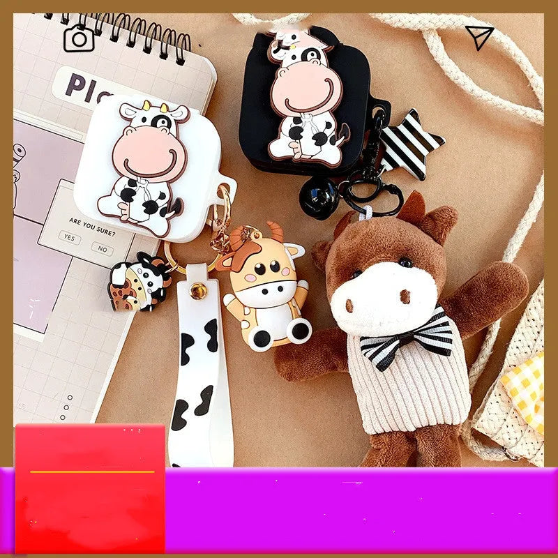White silicone protective case for Xiaomi Air 2 SE with beige cow wristband pendant