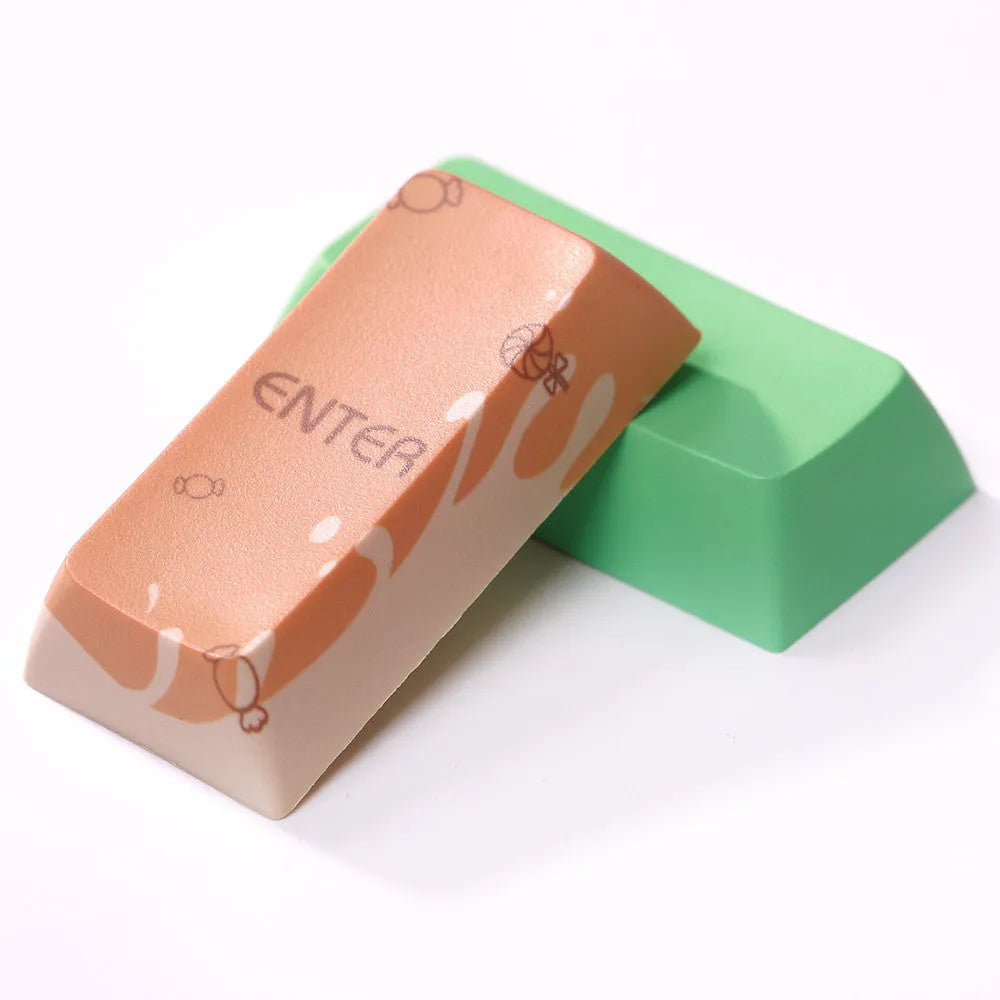 Mint Toffee DSA profile PBT sublimation keycaps for XDA104 mechanical keyboard layout
