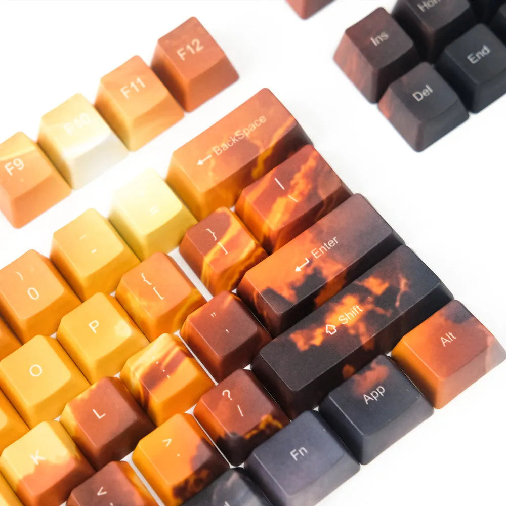 Saturn engraved mechanical keyboard keycaps with 108+2 key set and wireless USB connection