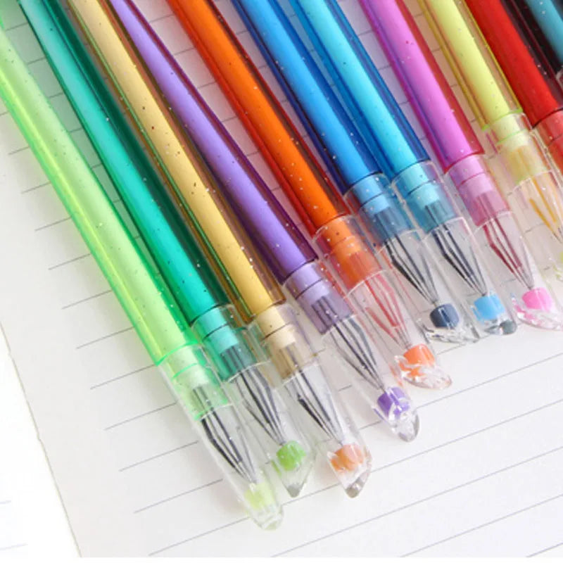 12 feather peacock colour gel pens with 0.5mm tip in Style A and Style B packaging options