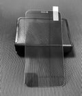 Tempered glass screen protector for multiple iPhone models in black, transparent and white colours.