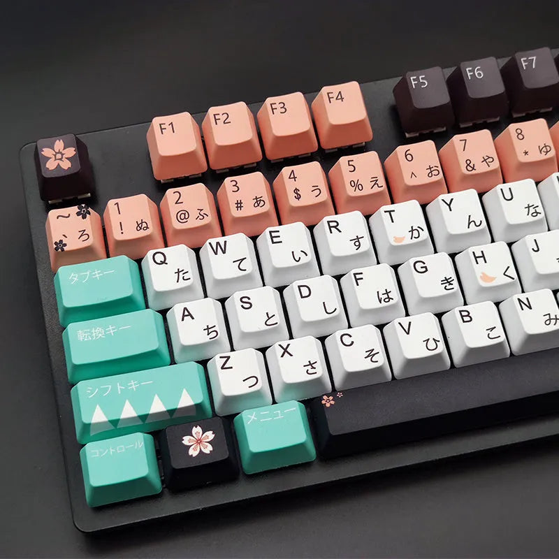Green Cherry profile mechanical keyboard keycap set with 104 ABS plastic keys and cross-style MX stems