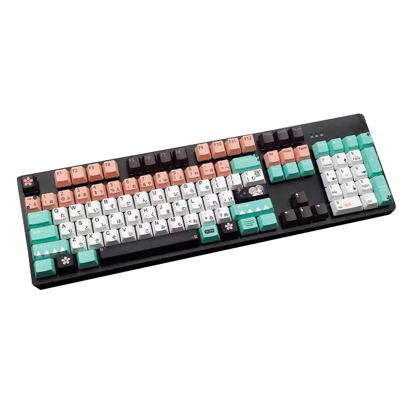Green Cherry profile mechanical keyboard keycap set with 104 ABS plastic keys and cross-style MX stems
