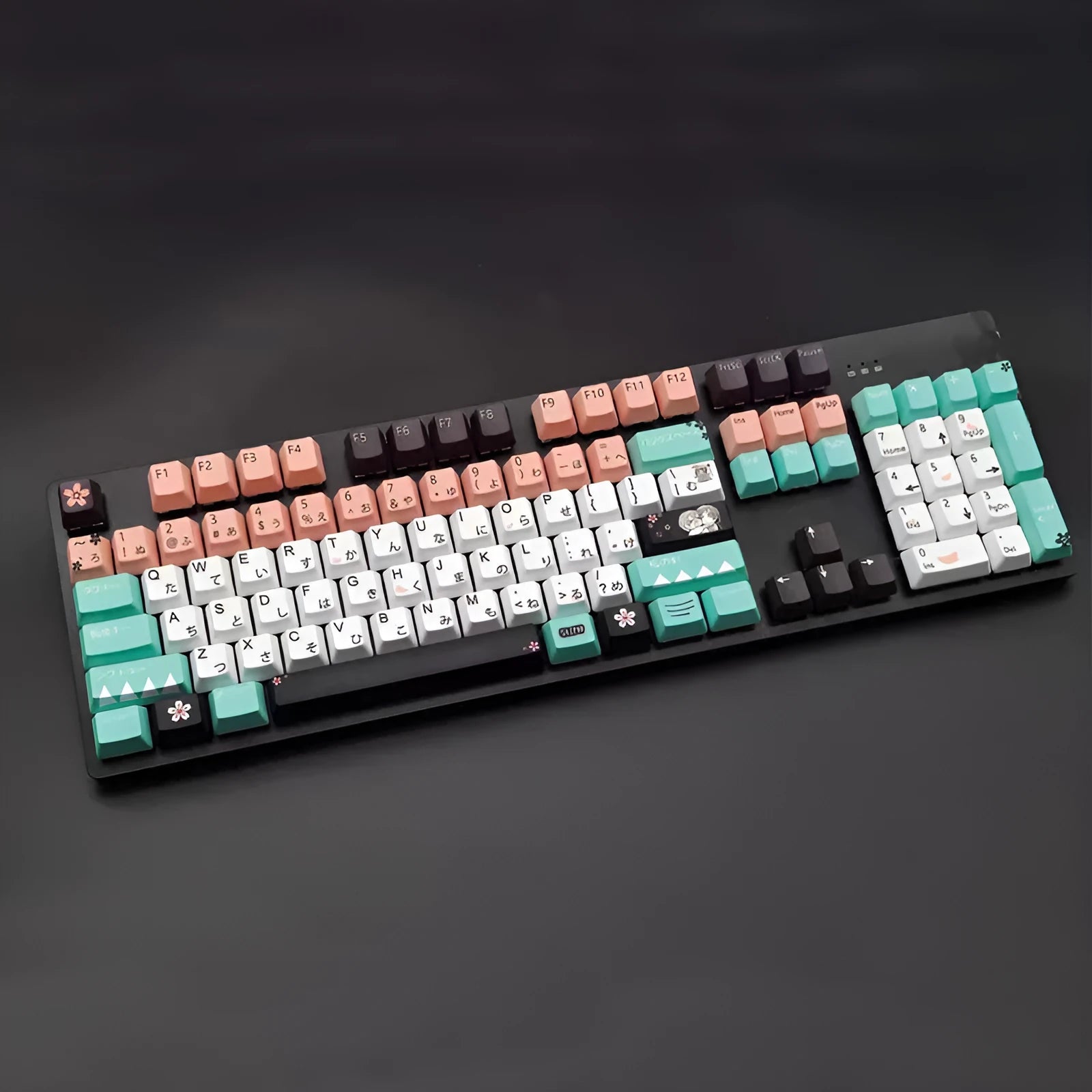 Green Cherry profile mechanical keyboard keycap set with 104 ABS plastic keys and cross-style MX stems
