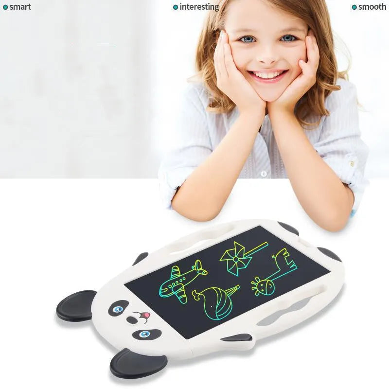 Panda-style LCD electronic drawing board with clear button on a panda nose illustration.